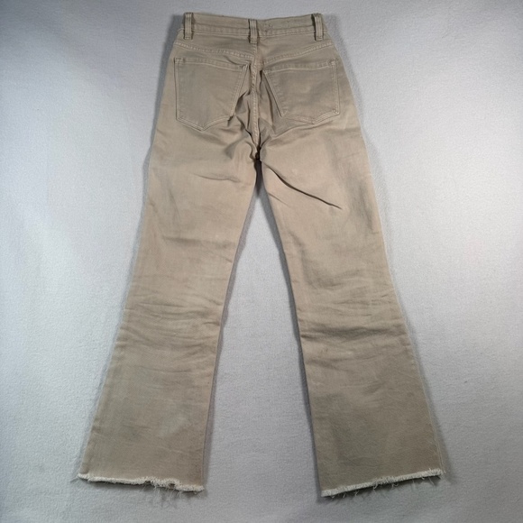 MNG Jeans Womens 2 Ivory Sienna Flare Mid Rise Raw Hem - Picture 2 of 14